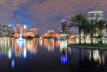 vue d'orlando de nuit