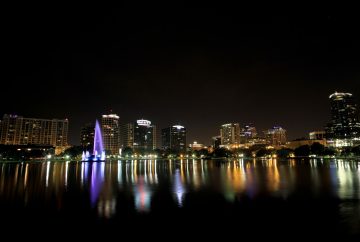 downtown Orlando en Floride de nuit
