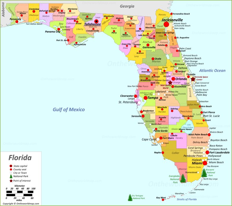 Les villes de Floride.
